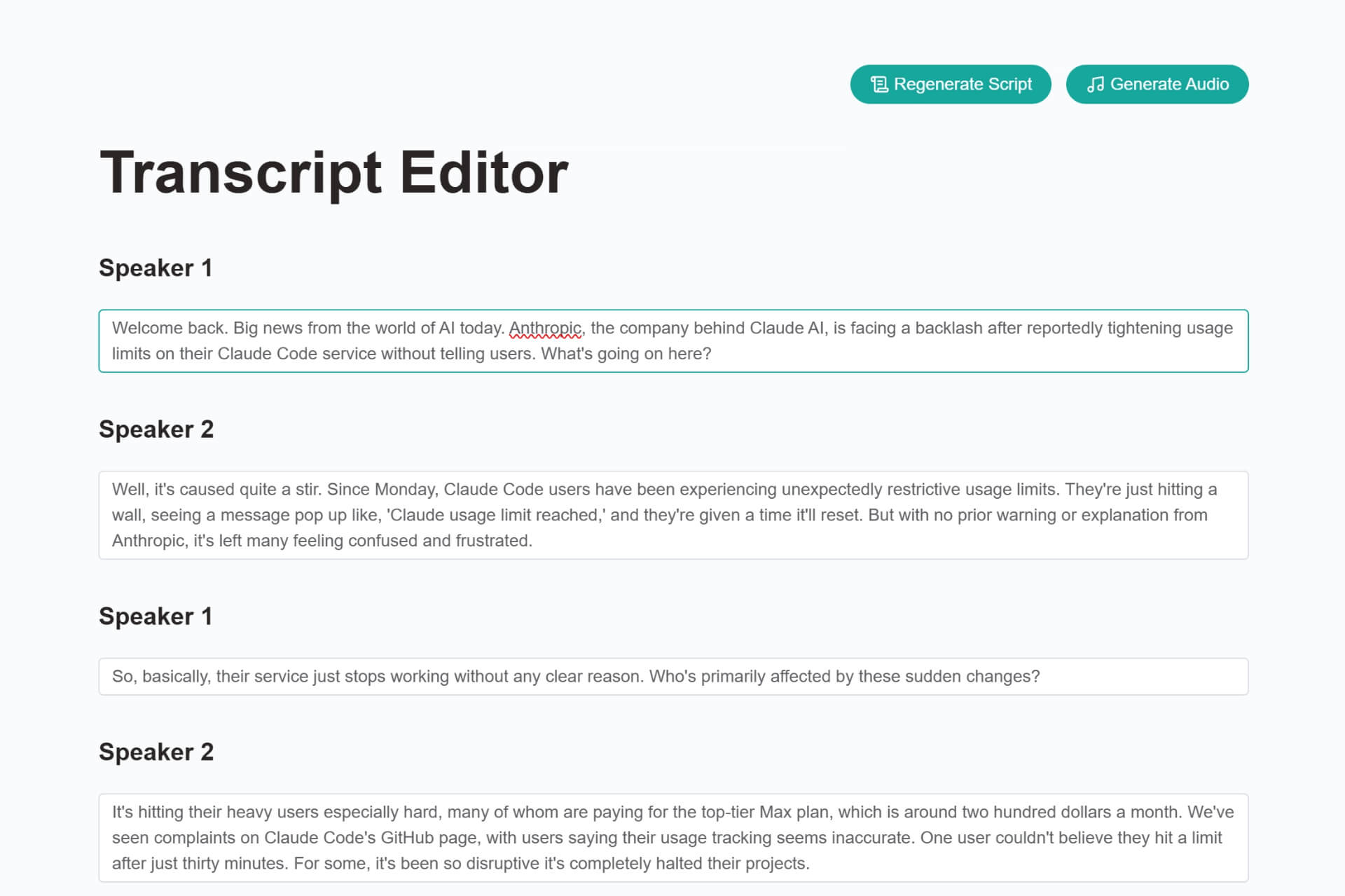 aipodify generate podcast script