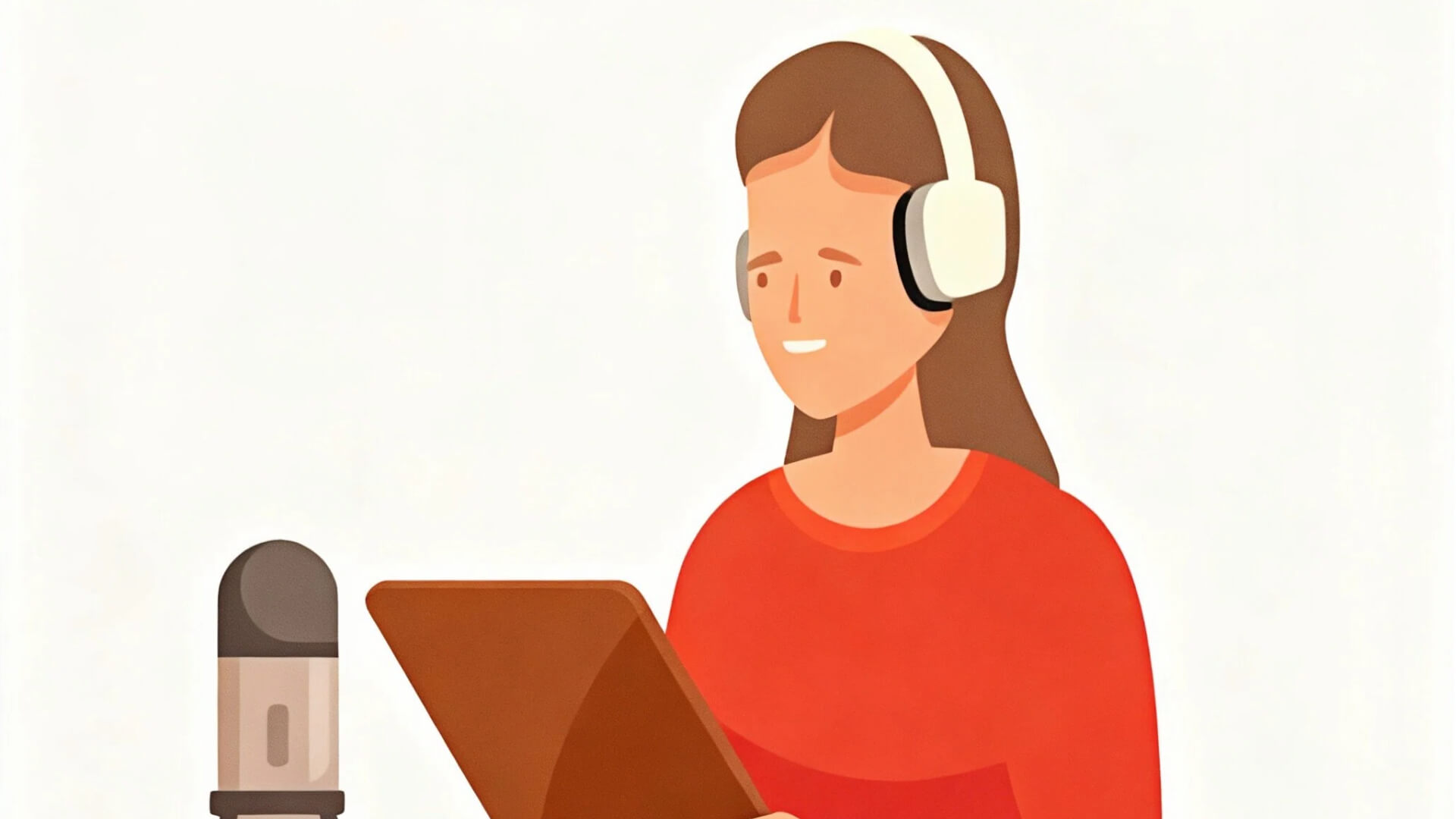 cartoon podcaster speaking