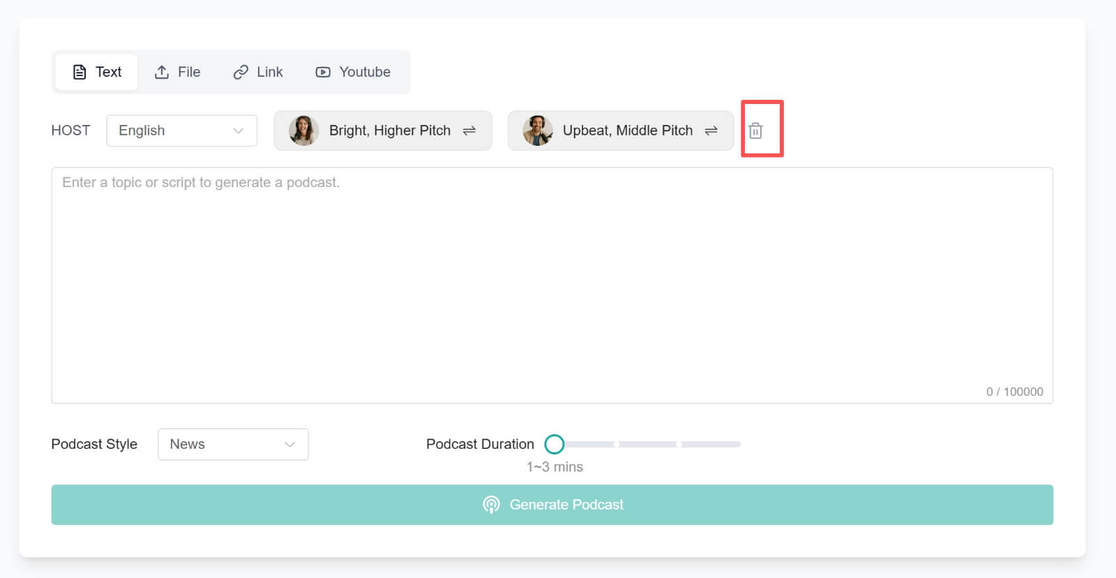 delete host in aipodify