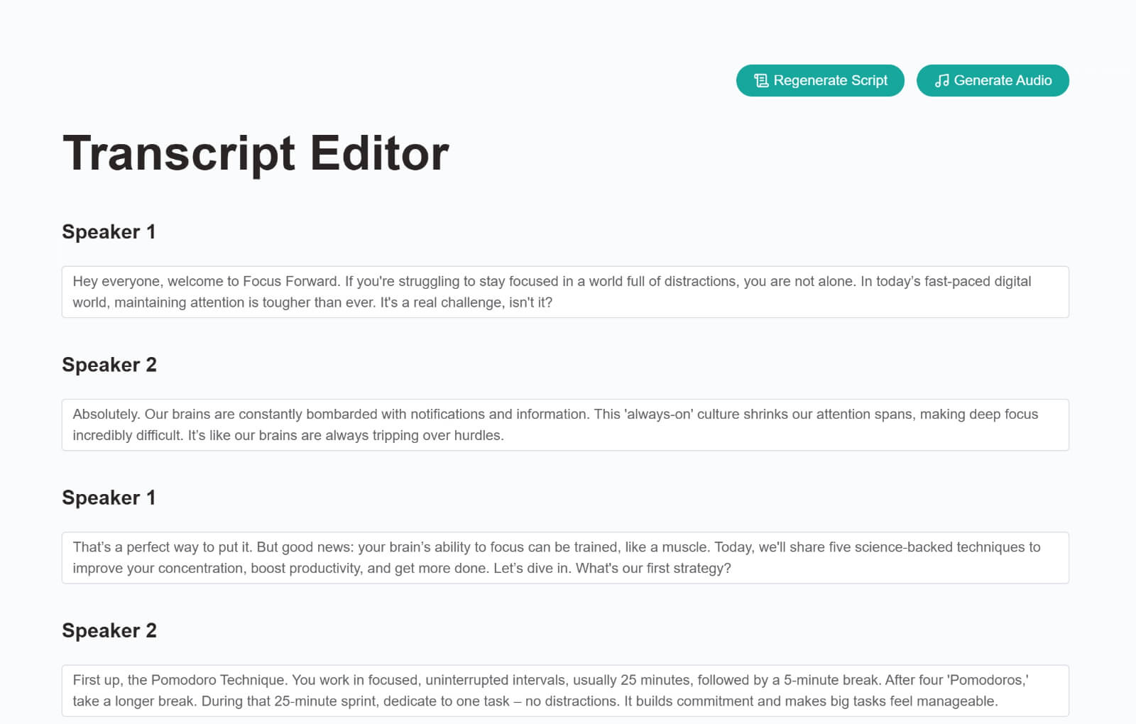 generate editable script in aipodify