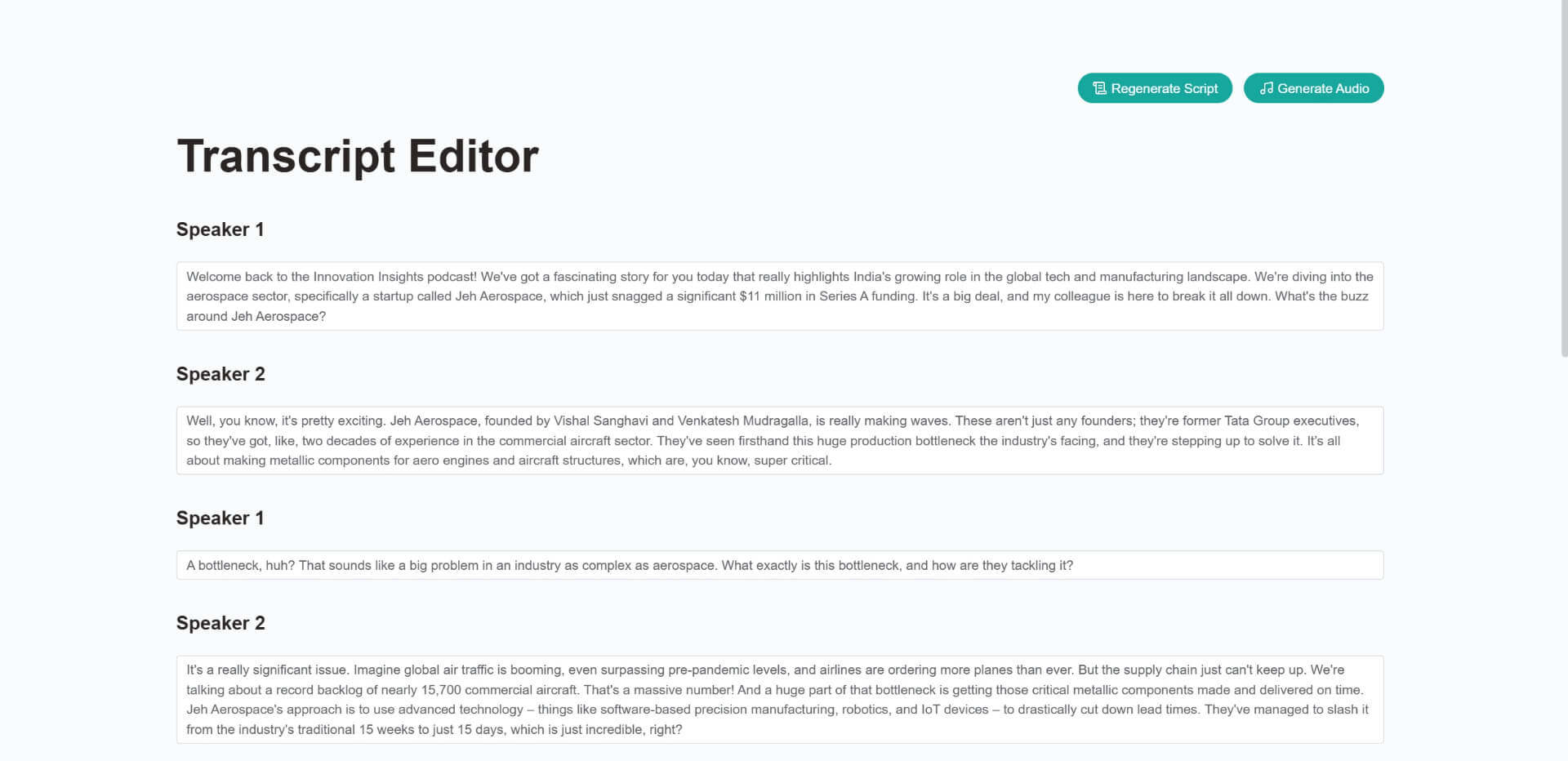 generate podcast script with aipodify