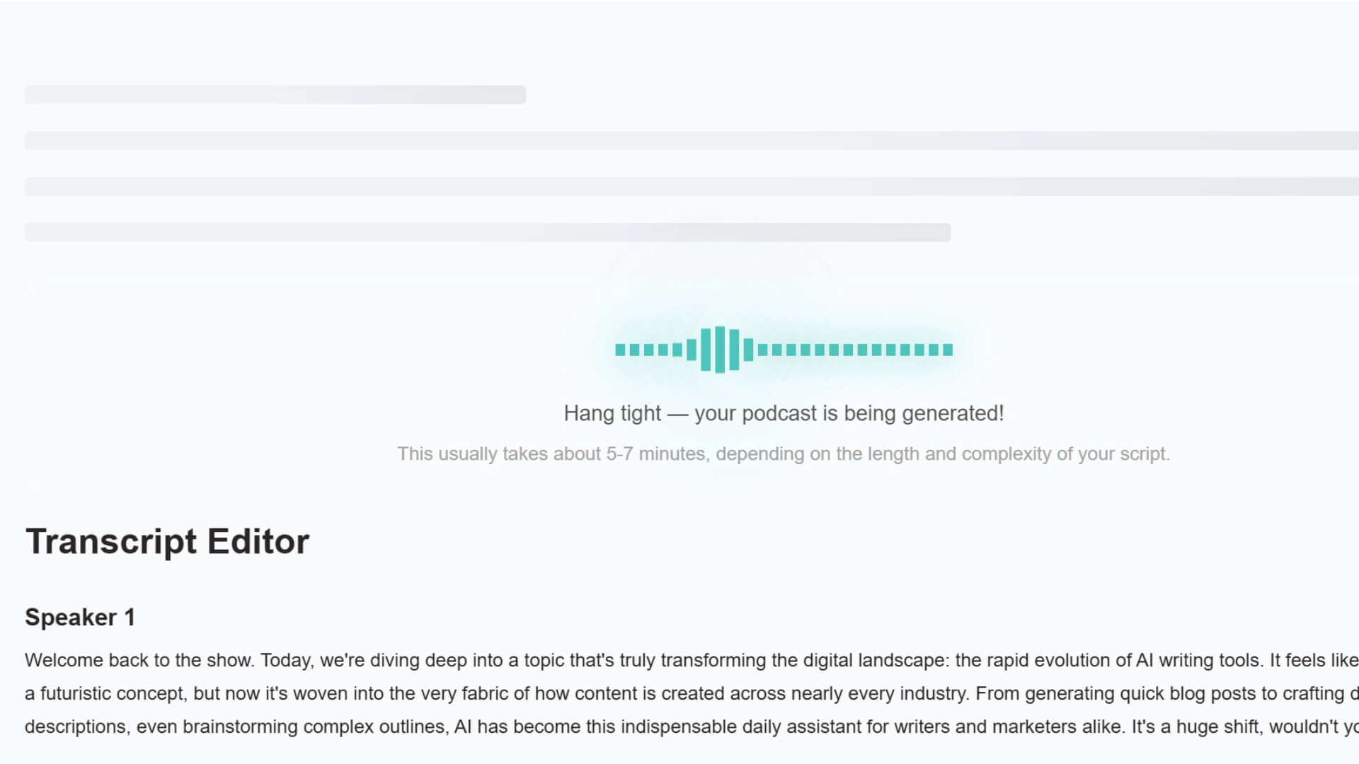 generare audio podcast