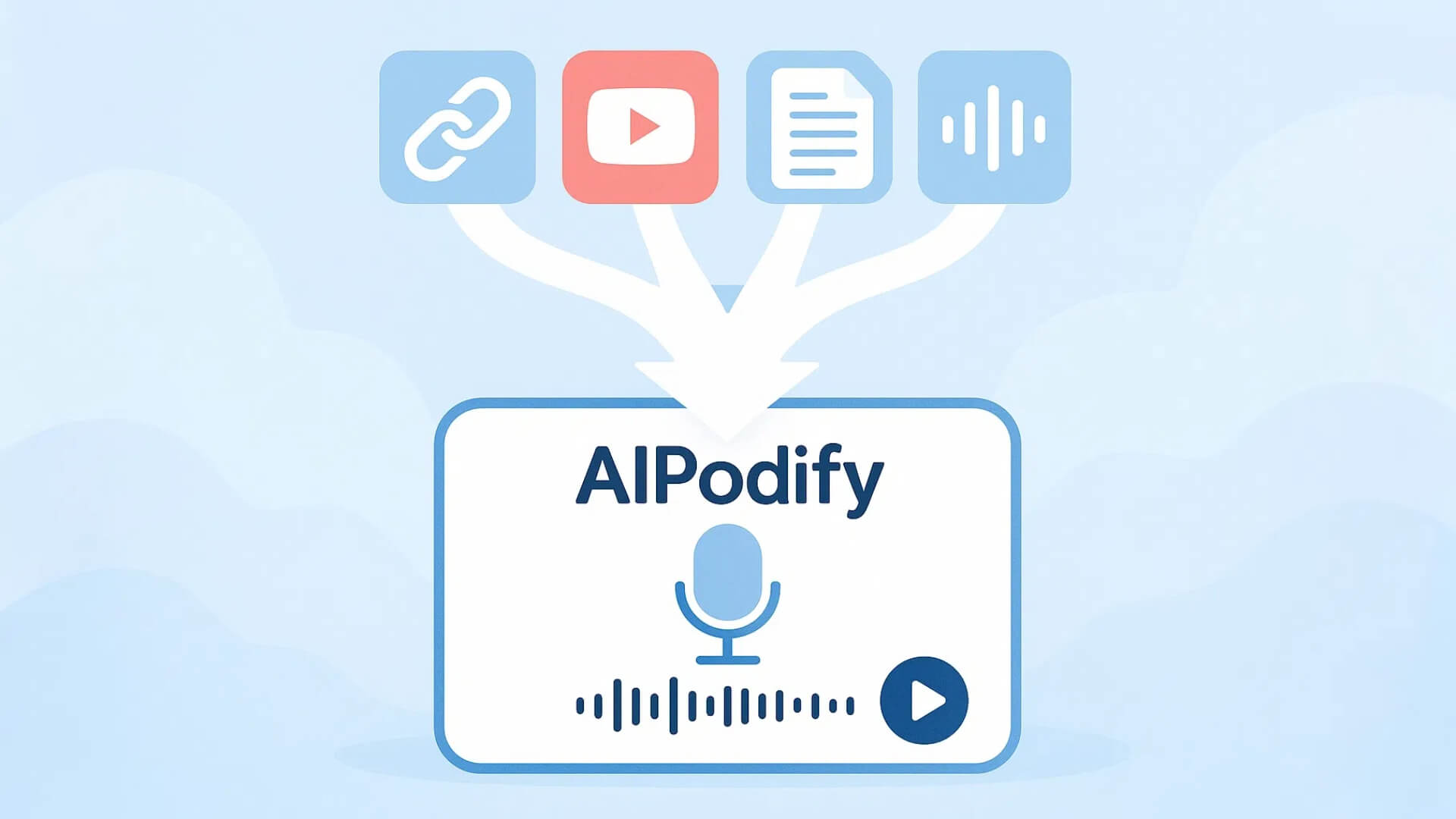 multi source to generate podcast with aipodify